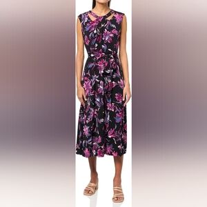 Kasper Women's Midi Dress, Cap Sleeve Twist